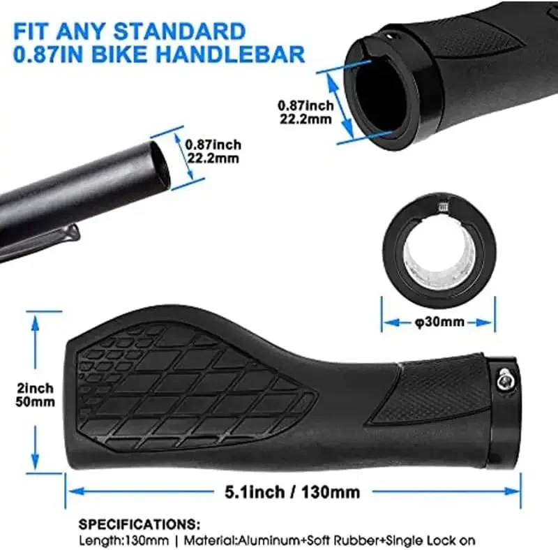 Alloy Rubber Bike Grips Single - Commuting On Mountain Bike 评论和价格